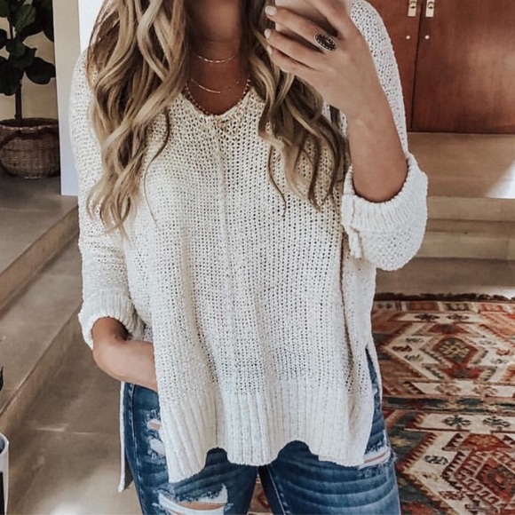 Soft V-Neck Lux sweater NATURAL - Picture 5 of 5